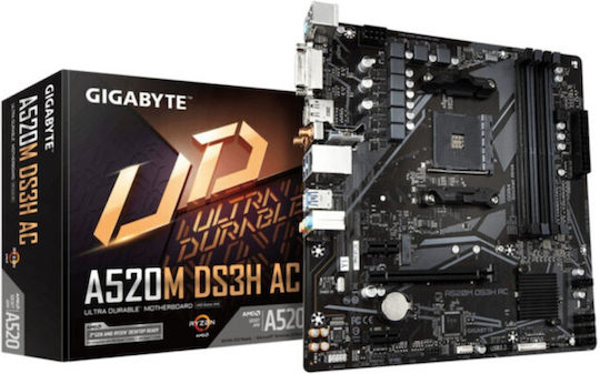 Gigabyte A520M DS3H AC rev. 1.x Wi-Fi Motherboard Micro ATX με AMD AM4 Socket