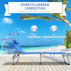 Costway Foldable Metallic Beach Sunbed Blue 154cm