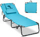 Costway Foldable Metallic Beach Sunbed with Pillow 73x63x16cm