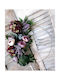 Decorative Metal Wreath "Burgundy-Pastel Flowers"