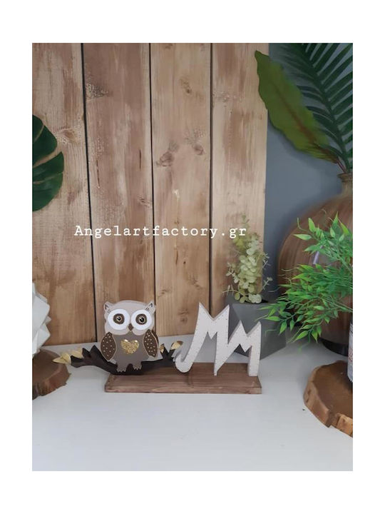 Decorative Owl made of Wood 40x17cm 1pcs