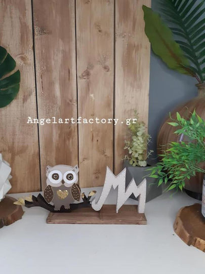 Decorativă Bufniță din Lemn 40x17cm 1buc