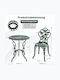 Dining Set for Small Outdoor Spaces with Umbrella Holder 3 Pieces Green