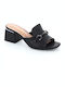 Mules mit Niedrig Absatz in Schwarz Farbe