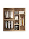 Ușă dublă Dulap de Haine Glisare Vanity Stejar Sonoma 120x60x200cm