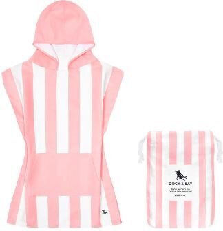 Dock & Bay Kid's Poncho Quickdry Malibu Pink Microfiber 66 X 49cm