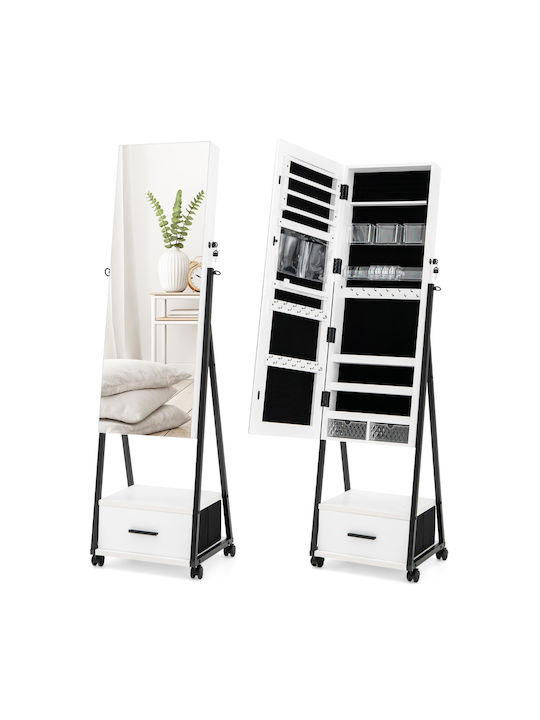 Costway Καθρέπτης με Λευκό Ξύλινο Πλαίσιο 157x42cm