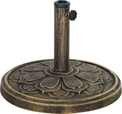 Outsunny Umbrella Base 12 Kg with Built-in Crank Resin Metal Cement Ø46x33 cm Bronze 84d-357v00tn