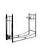 Costway Μεταλλικό Ράφι Αποθήκευσης Ξύλων 91x33x76cm Μαύρο