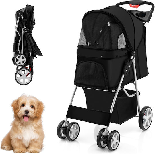 Costway Kinderwagen für Hunde bis 15kg Schwarz