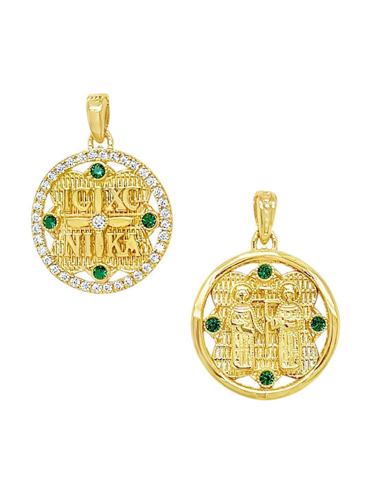 Xryseio Anhänger Kinder Amulett Beidseitig Konstantinato aus Gold 9K KN1117