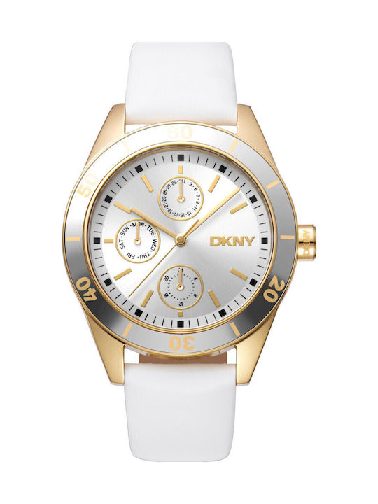 Nolita Womens Watch 38mm Battery With White Gold Leather Strap