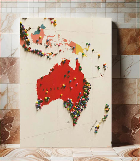 Map Pins Painting 100x150