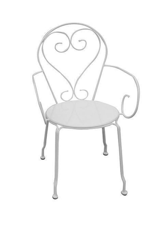 Метален Fer Forge Градински Стол Бял 50x48x90см