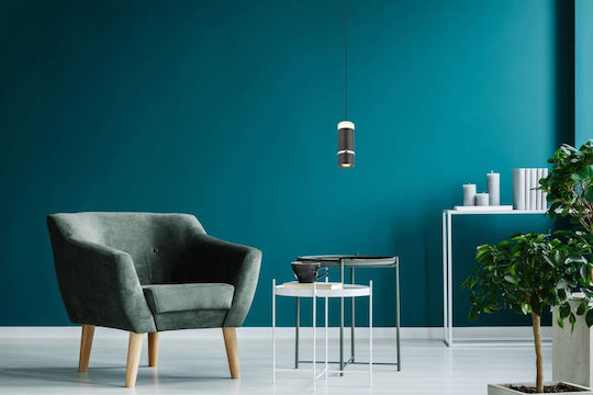 Globo Lighting Ρυθμιζόμενο Κρεμαστό Φωτιστικό Μαύρο LED με Θερμό Λευκό Φως 7.5x7.5x180εκ.