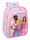 Barbie Painterly Ghiozdan Troler Școală Primară Roz cu Husă pentru Sticlă de Apă