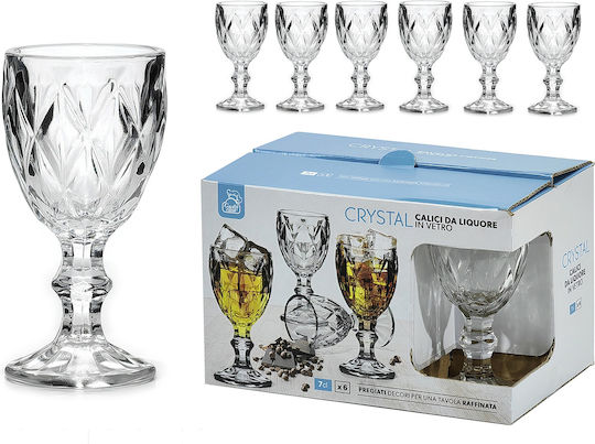 ArteLibre Set of Glasses Liqueur/Ouzo made of Glass Stemmed 6pcs