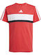 Kids' T-shirt Red Essentials Tiberio 3-Stripes
