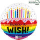 Μπαλόνι Γενεθλίων 'make A Wish' Rainbow 18"