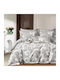 Pucioasa Bettbezug-Set Einzelbett mit Kissenbezug & 1 Bettlaken 150x220 Weiß