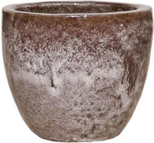 Dekorativer antiker glänzender Topf-Übertopf Braun 26x25cm 06-21278-s