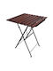 Garden & Terrace Table Foldable from Acacia with Metal Frame Traditional T Wood Metal with Wood 70x70x60cm