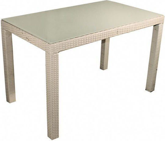 Masa pentru spații exterioare Aluminiu Mo-032 Ecru 120x70x70buc