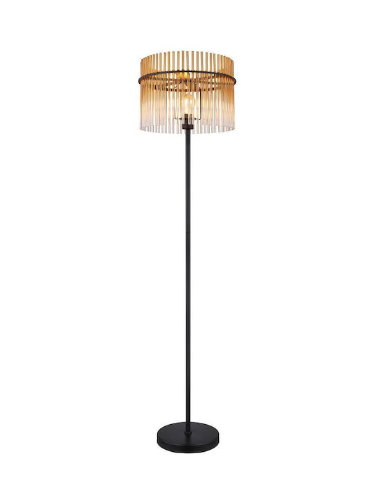 Globo Lighting Floor Lamp H152xW38cm. with Socket for Bulb E27 Black