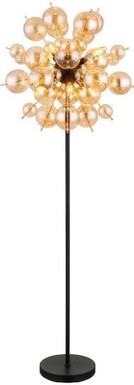 Globo Lighting Floor Lamp H155xW55cm. with Socket for Bulb E14 Black