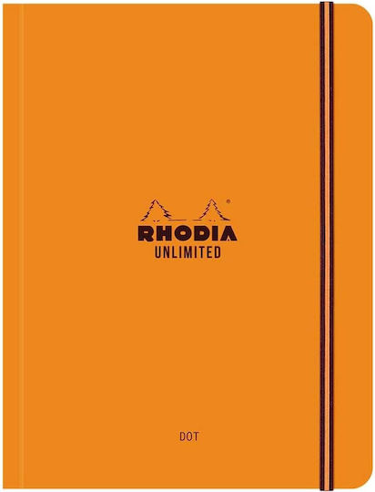 Rhodia Carnet 60 Foi A5 cu Puncte și Elastic Portocaliu