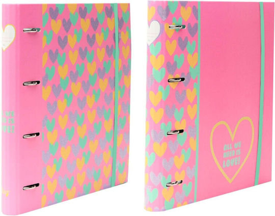 Ancor 4-Ring Binder Dividers & A4 Sheets B'log Hearts 124132 Random Selection