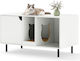 Costway Litter Box Cover for 2 Cats with Removable Scratching Surface Hidden Washroom Pv10238wh