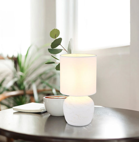 Globo Lighting Πλαστικό Πορτατίφ για Ντουί E14 με Λευκό Καπέλο και Βάση