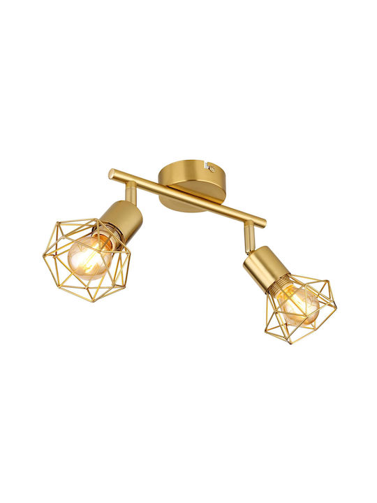 Globo Lighting Διπλό Σποτ με Ντουί E14 σε Χρυσό Χρώμα