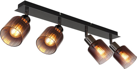 Globo Lighting Spot with 4 Lights and with Socket E14 in Copper Color
