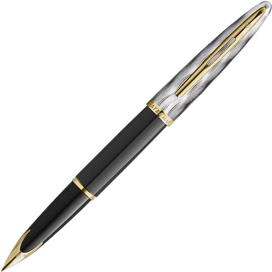 Waterman Carene Se Deluxe Πένα Γραφής Fine Ασημί από Ορείχαλκο με Μαύρο Μελάνι