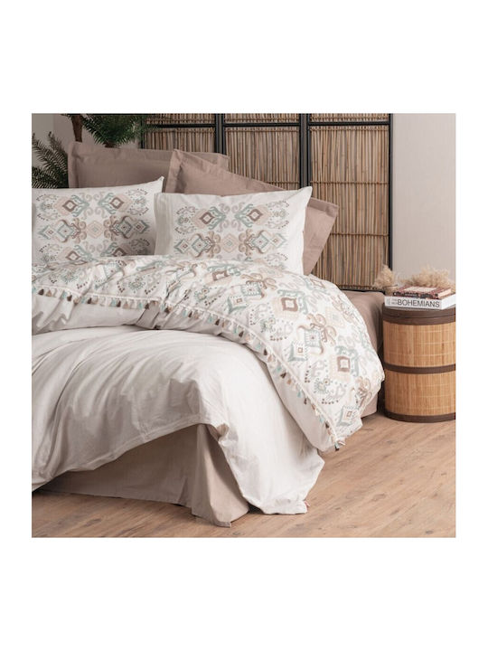 Cotton Box Set Husă de Pilotă Bumbac Single cu Față de Pernă & 1 Cearsaf 160x220 Asilo Brown