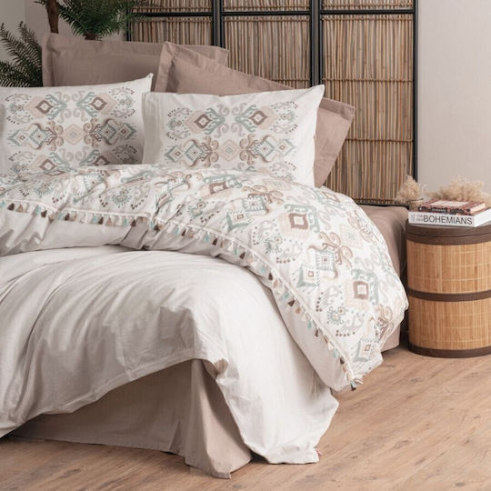 Cotton Box Set Huse Pentru Pilote 100% Bumbac 160x220cm Simplă Cu Față De Pernă Și 1 Cearșaf Asilo Maro