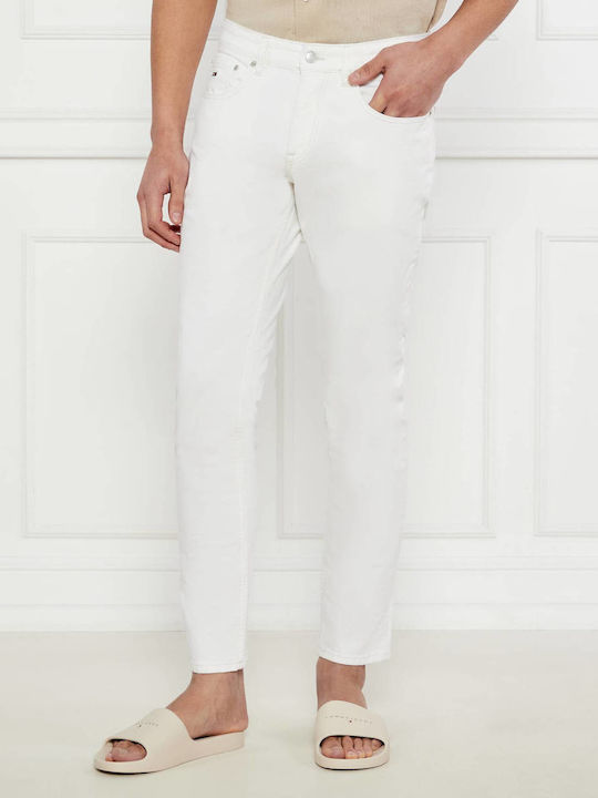 Scanton Men's Jeans Pants Elastic with Slim Fit White