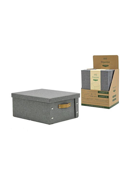 ArteLibre Fabric Storage Box with Lid Gray 31x26x14cm 1pcs