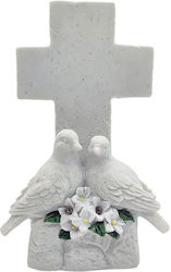 Полиестерен мемориален кръст с гълъби 15.5x12.5x13.5см 18/кутия 13-15072