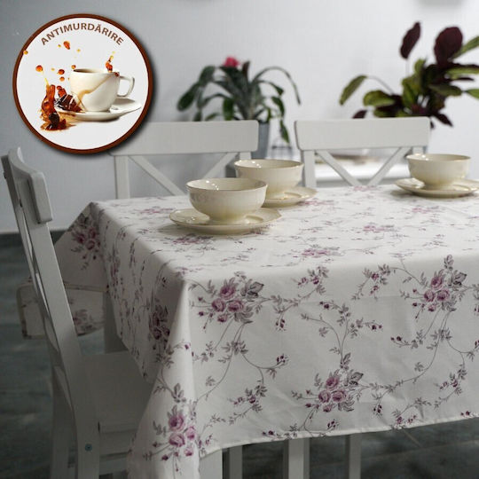 Față de masă Floral Rezistent la pete Violet 140x180cm