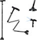 Baston pliabil cu mâner și lanternă LED, înălțime reglabilă în 5 trepte 85 – 97 cm, negru