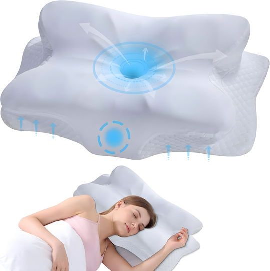 Orthopädisches Kissen mit Memory Foam 62x35x13cm in Weiß Farbe