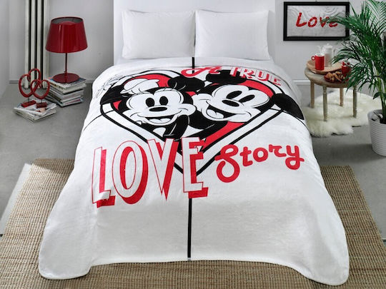 Disney Lovestory Υπέρδιπλη 220x240εκ. Λευκή