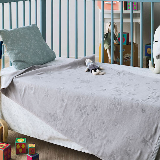 Kentia Κουβέρτα Αγκαλιάς & Λίκνου Dione Grey Βαμβακερή Γκρι 70x100εκ.