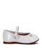 Kids Ballerinas with Adjustable Metal Clasp White
