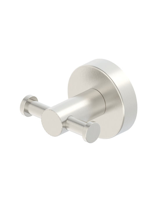 Interflex Άγκιστρο Μπάνιου Διπλό με Βίδες Inox Ασημί