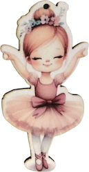 Wooden Hanging Element Ballerina 9x4cm 3pcs