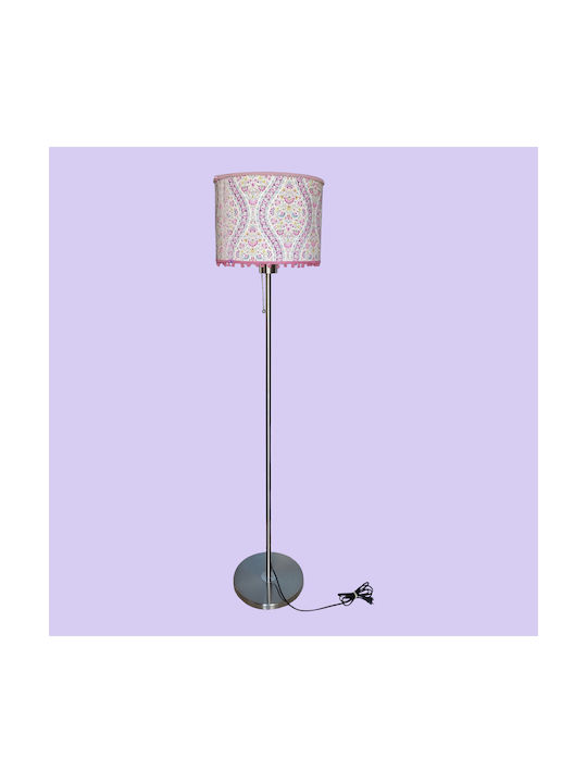 Oxygen Pink Ethnic Floor Lamp with Socket for Bulb E27 Pink